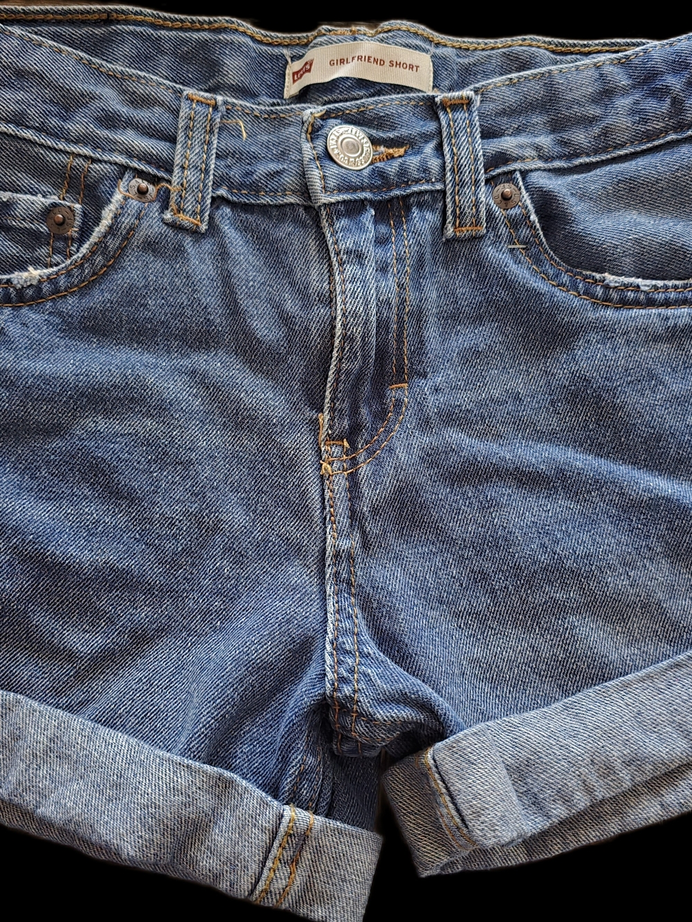 Levi's Blue Girlfriend Denim Shorts